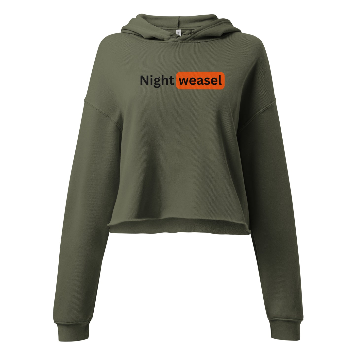 Night Weasel Dark Letters Crop Hoodie