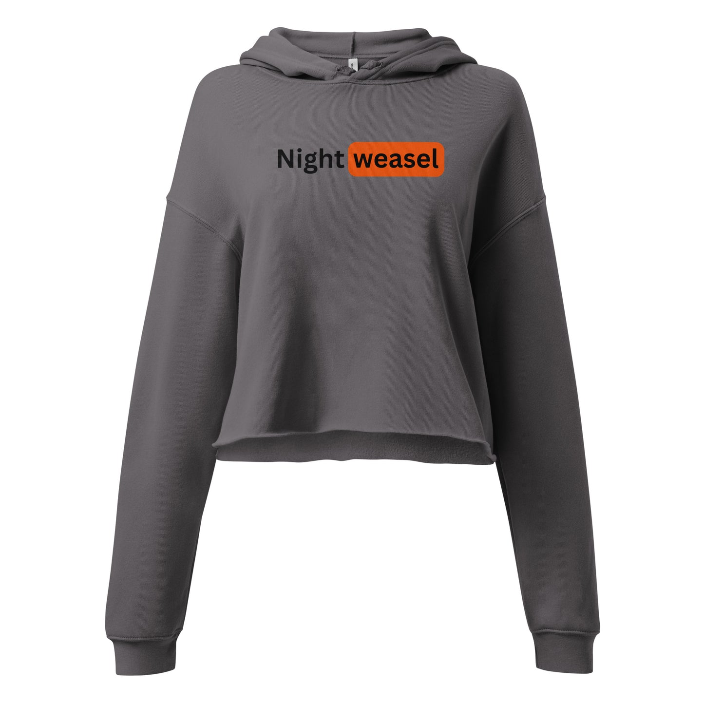 Night Weasel Dark Letters Crop Hoodie