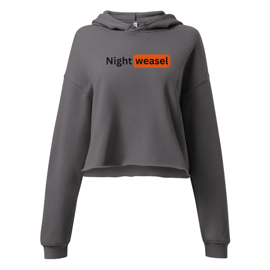 Night Weasel Dark Letters Crop Hoodie